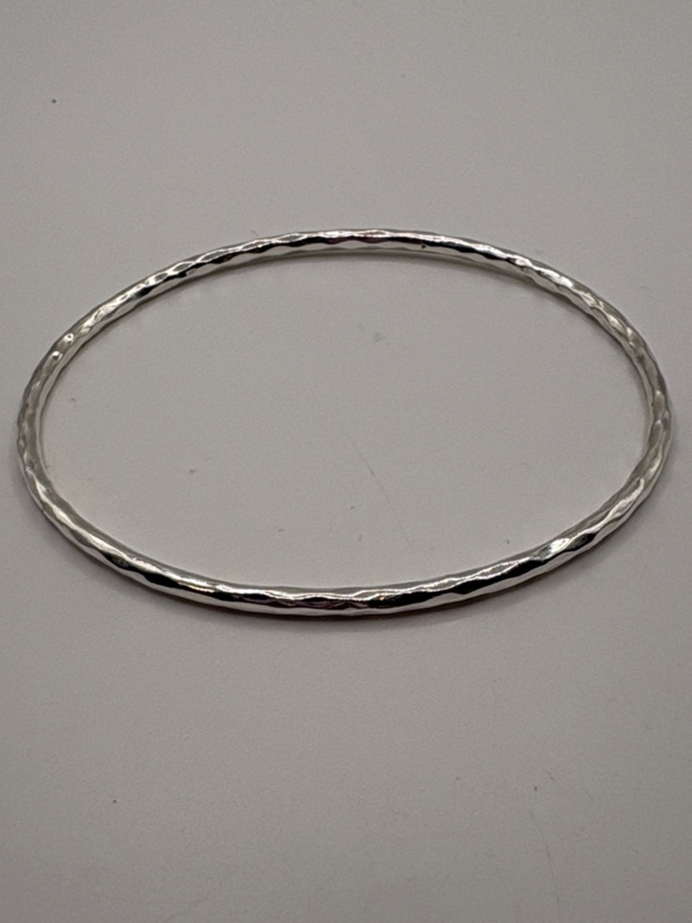 Ippolita Hammered Sterling Silver Thin Stacking Bangle 925 size 7.75